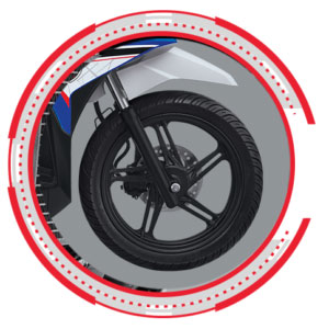 Sporty Cast Wheel With Tubeless Tire